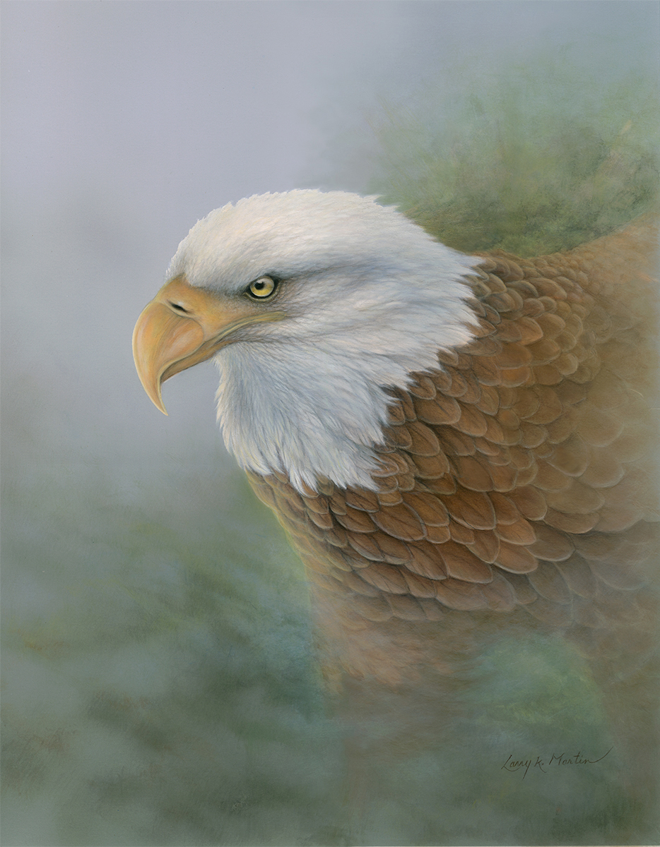 "American Nonpareil" bald eagle by American wildlife artist Larry K. Martin